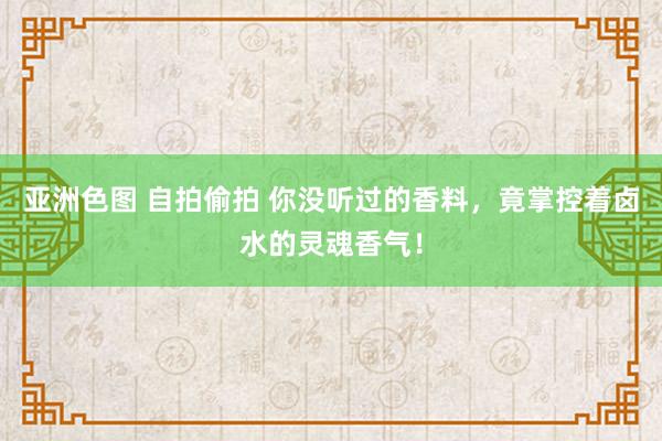 亚洲色图 自拍偷拍 你没听过的香料，竟掌控着卤水的灵魂香气！